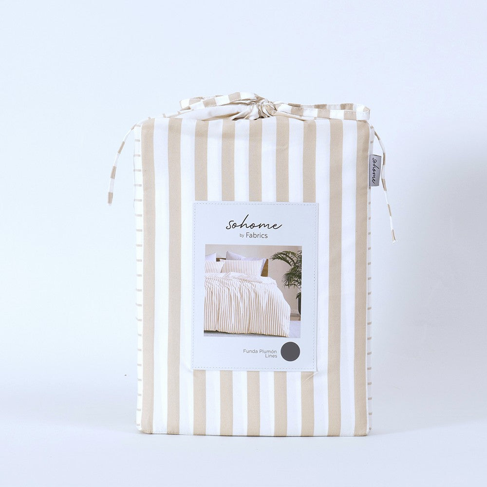 Funda de Plumón Lines 1.5 Plazas Beige