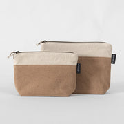 Set 2 Estuches Lino Bicolor Toffee