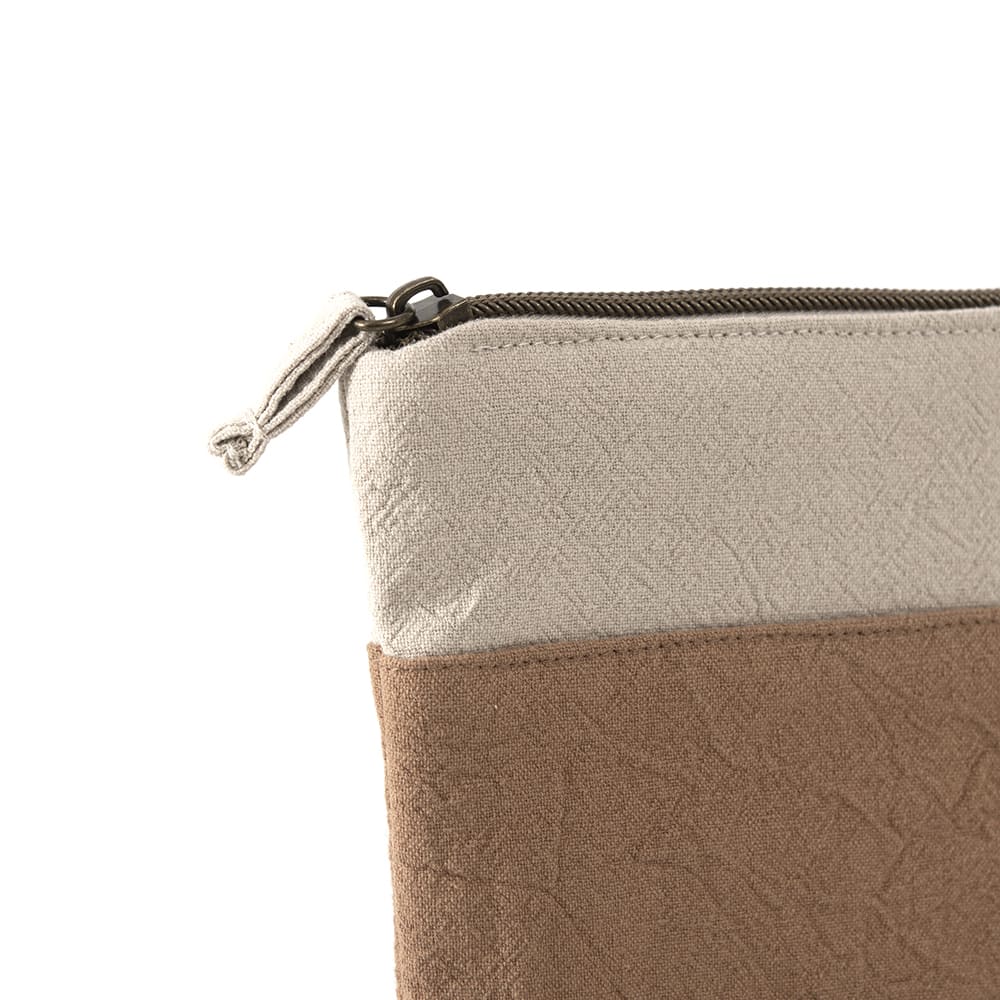 Set 2 Estuches Lino Bicolor Toffee
