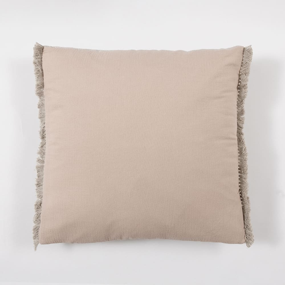 Cojín Muslin Bicolor Flecos Terracota