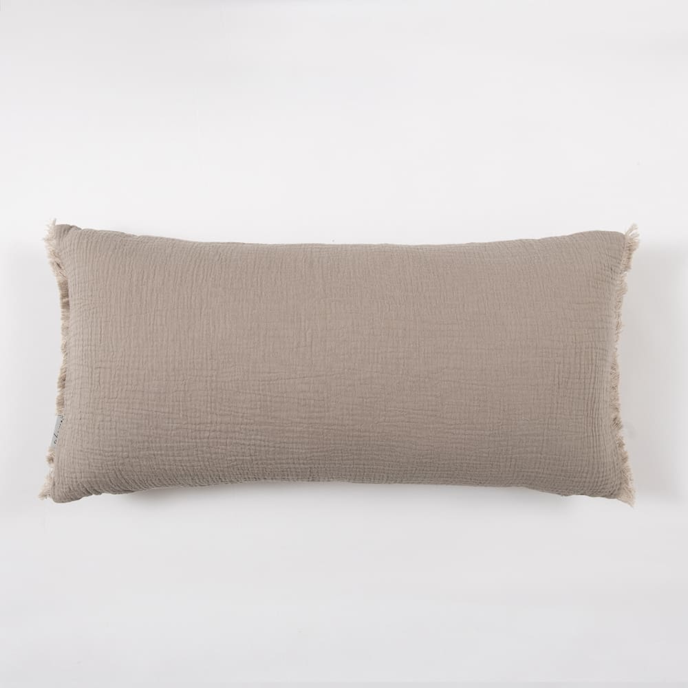 Cojín Muslin Flecos Visón