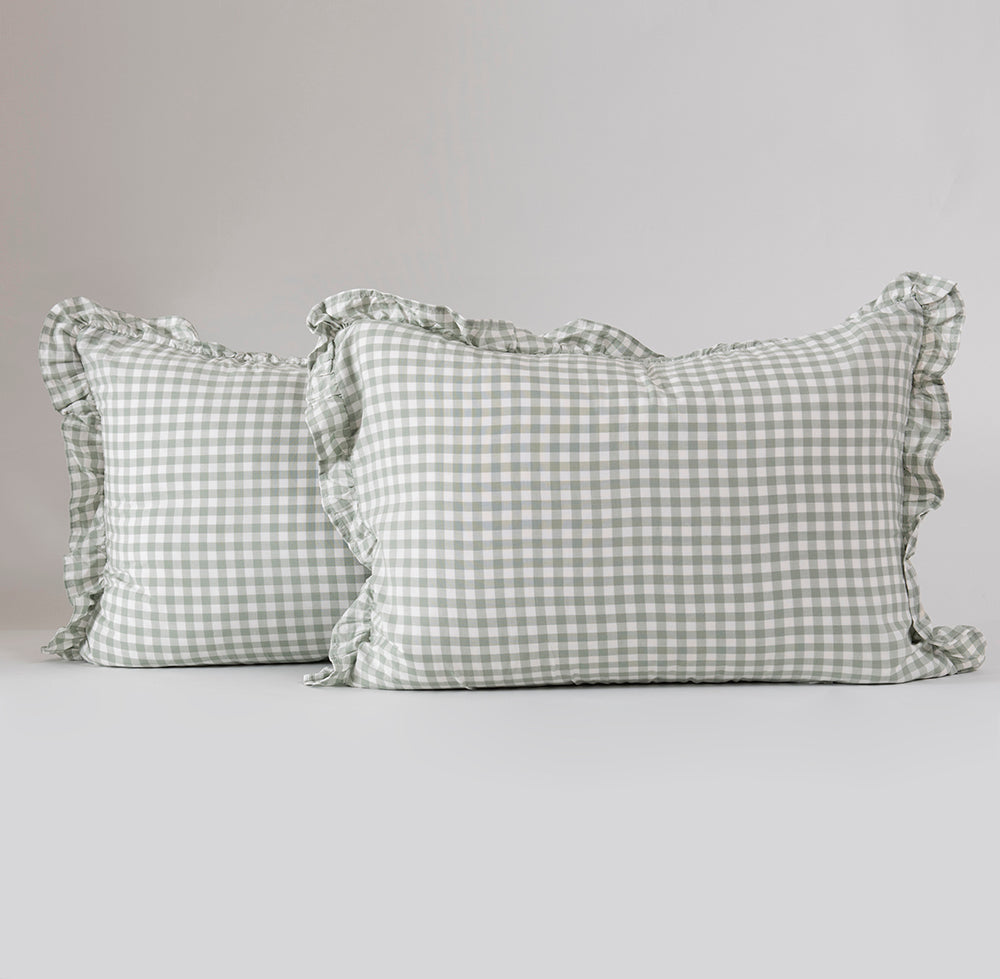 Set 2 Fundas Almohadas Vichy 50x70cm Verde