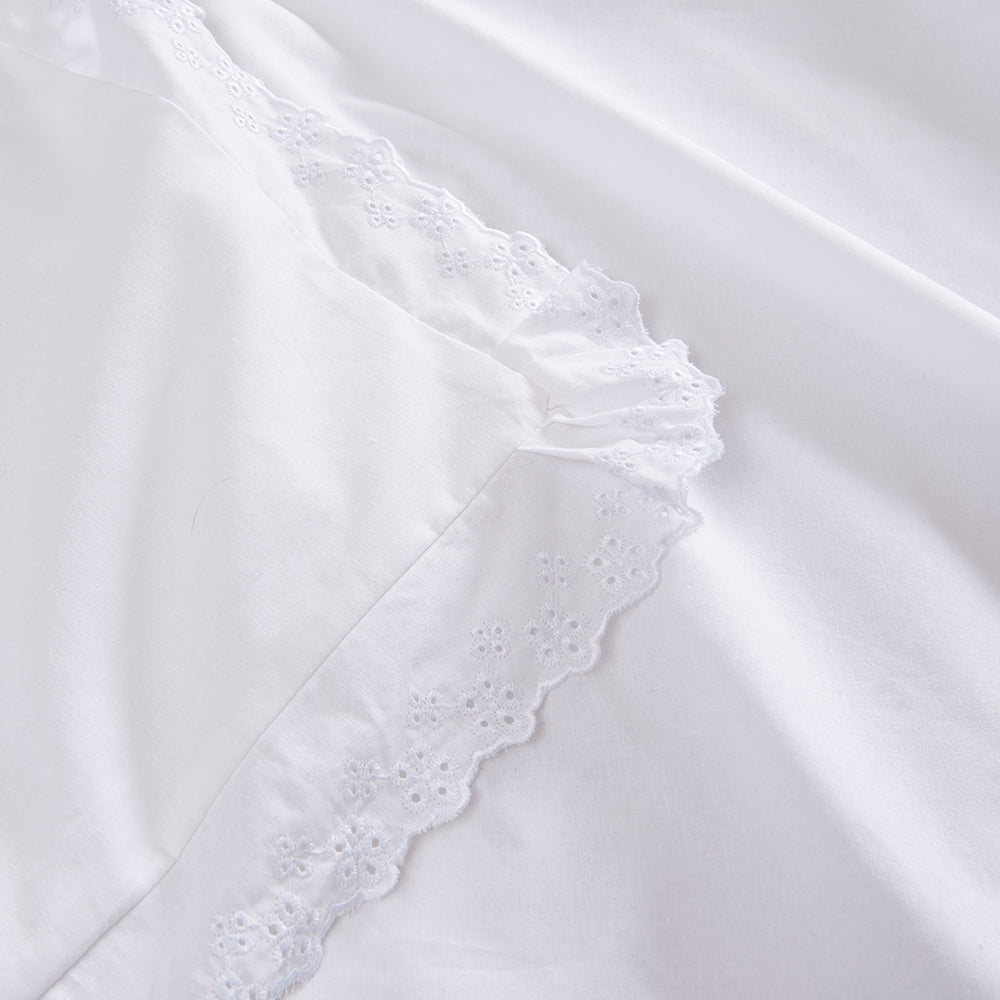 Set 2 Fundas Almohadas Broderie 50x70cm Blanco