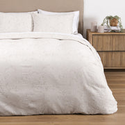 Funda Plumón Jacquard Blossom 1.5 Plazas Beige