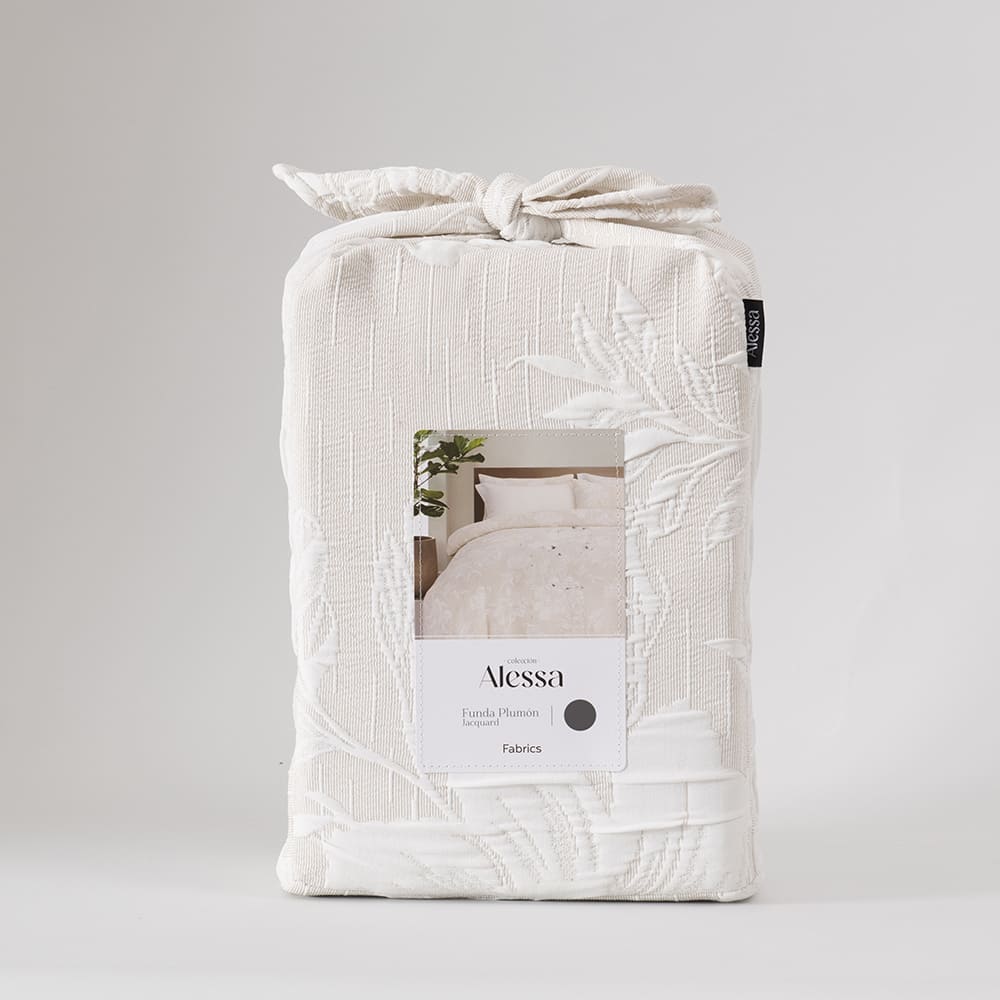 Funda Plumón Jacquard Rose Super King Blanco