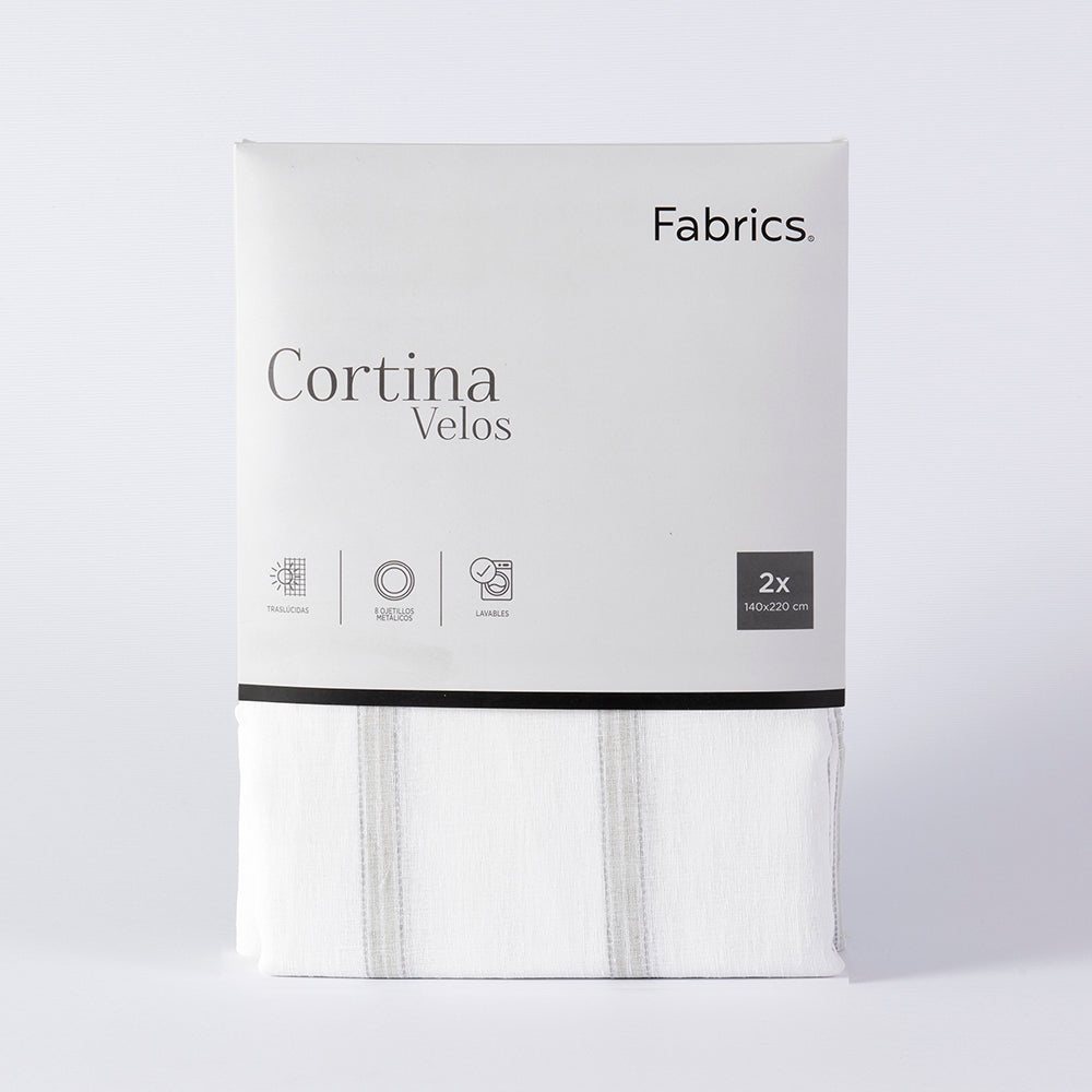 Cortina Velo Estampada 140x220cm Blanco