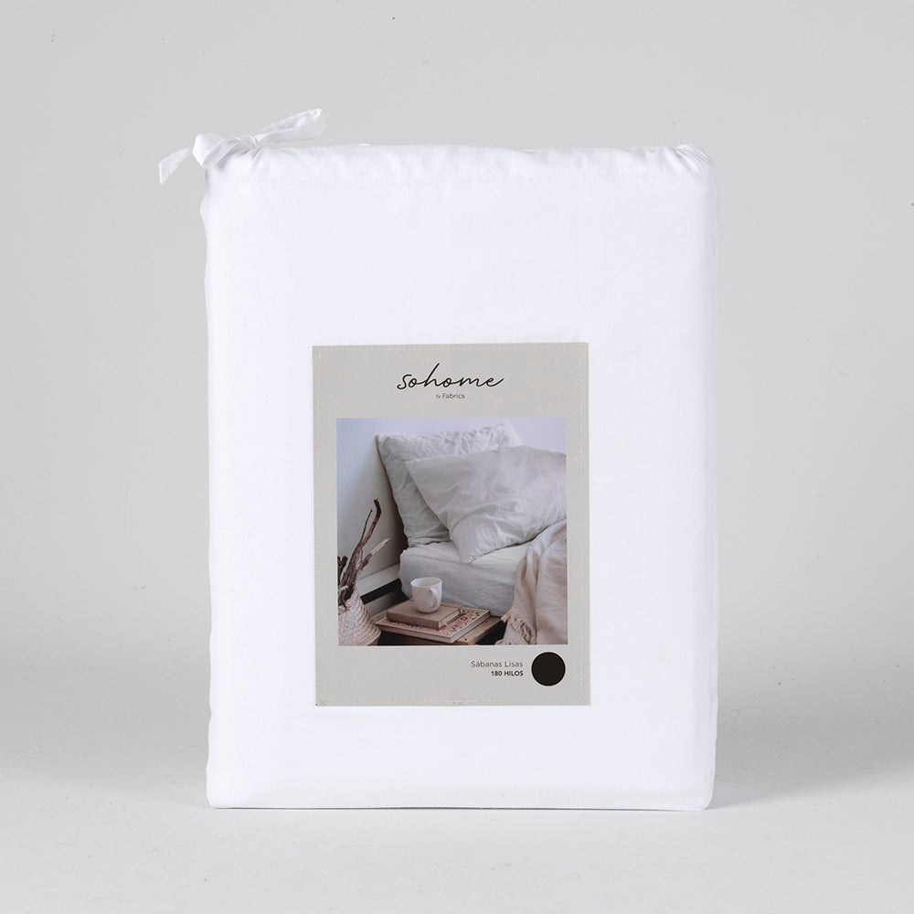 Sábana 180 Hilos Lisas 1.5 Plazas Blanca