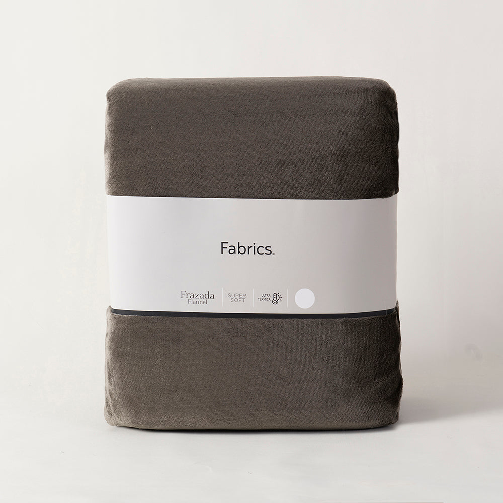Frazada Flannel Básica 2 Plazas Gris