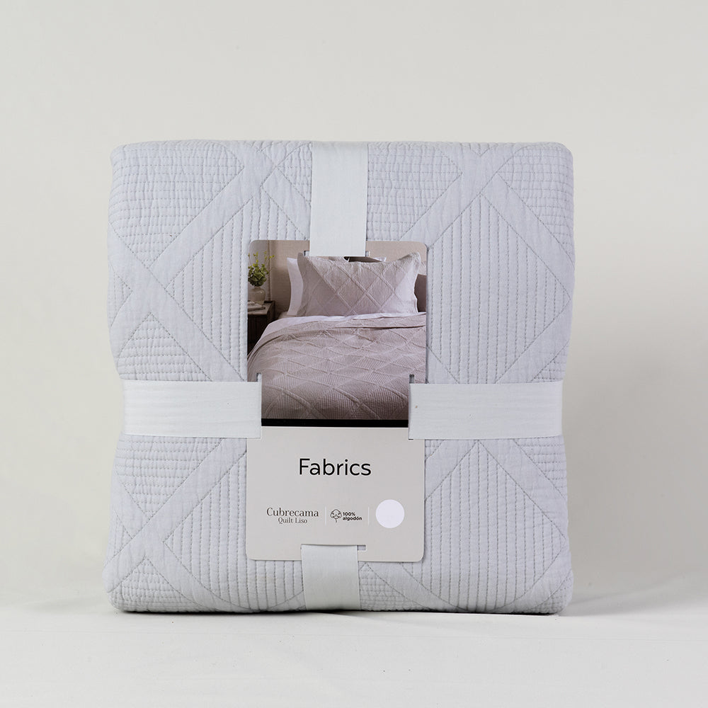 Cubrecama Quilt Rombos King Gris
