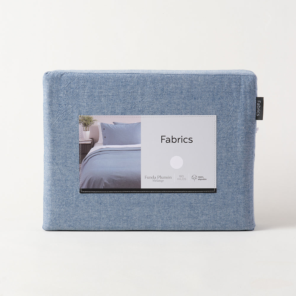 Funda de Plumón Algodón Chambray 1.5 Plazas Azul
