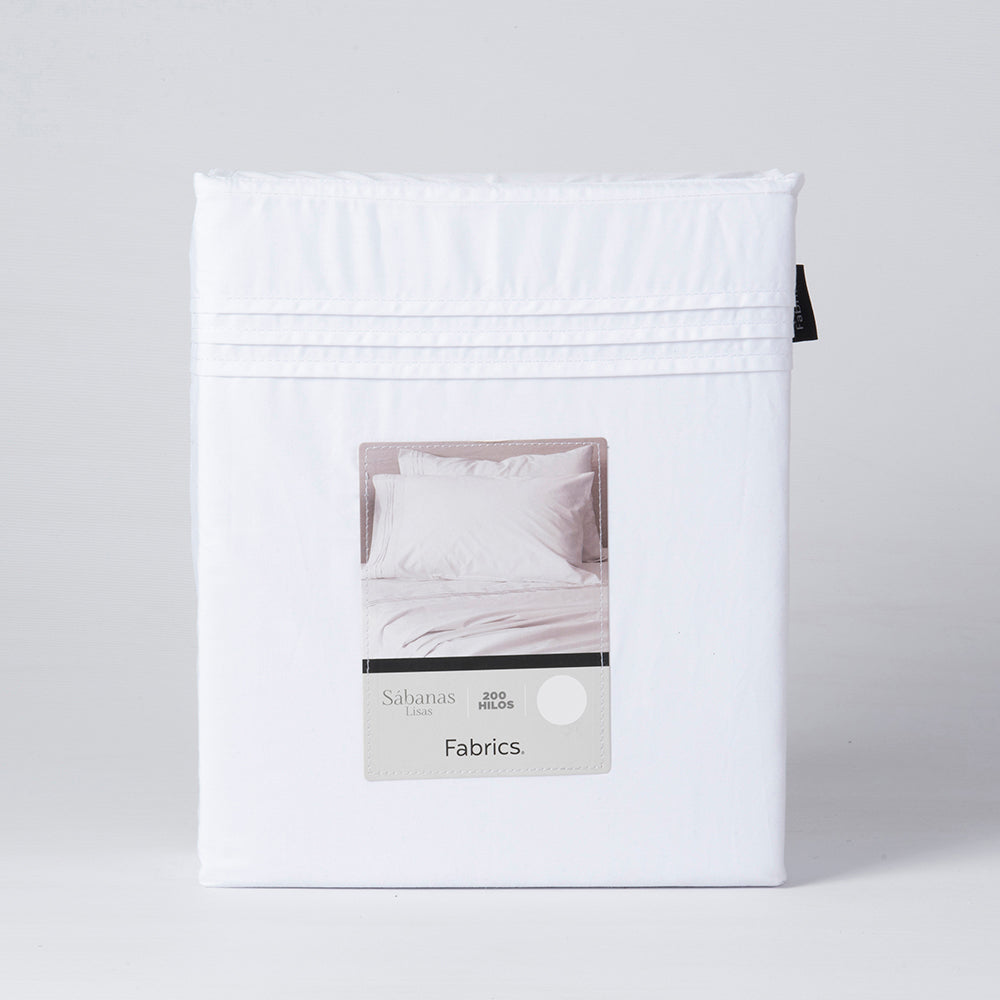 Sábana 200 Hilos Antonieta 1.5 Plazas Blanca