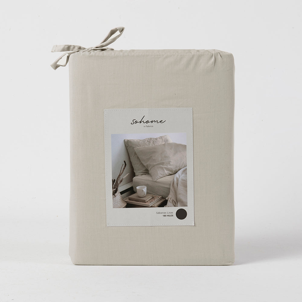 Sábana 180 Hilos Lisas 2 Plazas Beige