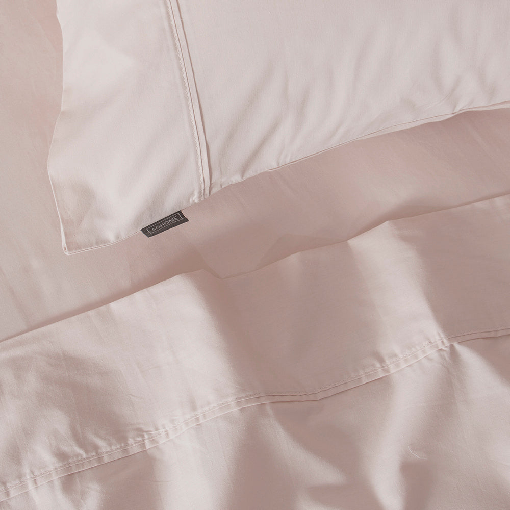 Sábana 180 Hilos Lisas 2 Plazas Rosada