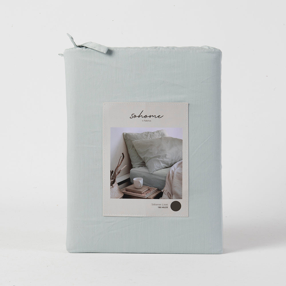 Sábana 180 Hilos Lisas 2 Plazas Celeste