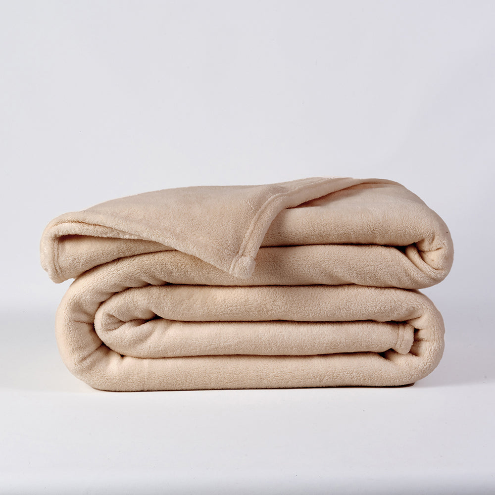 Frazada Coral 1.5 Plazas Beige