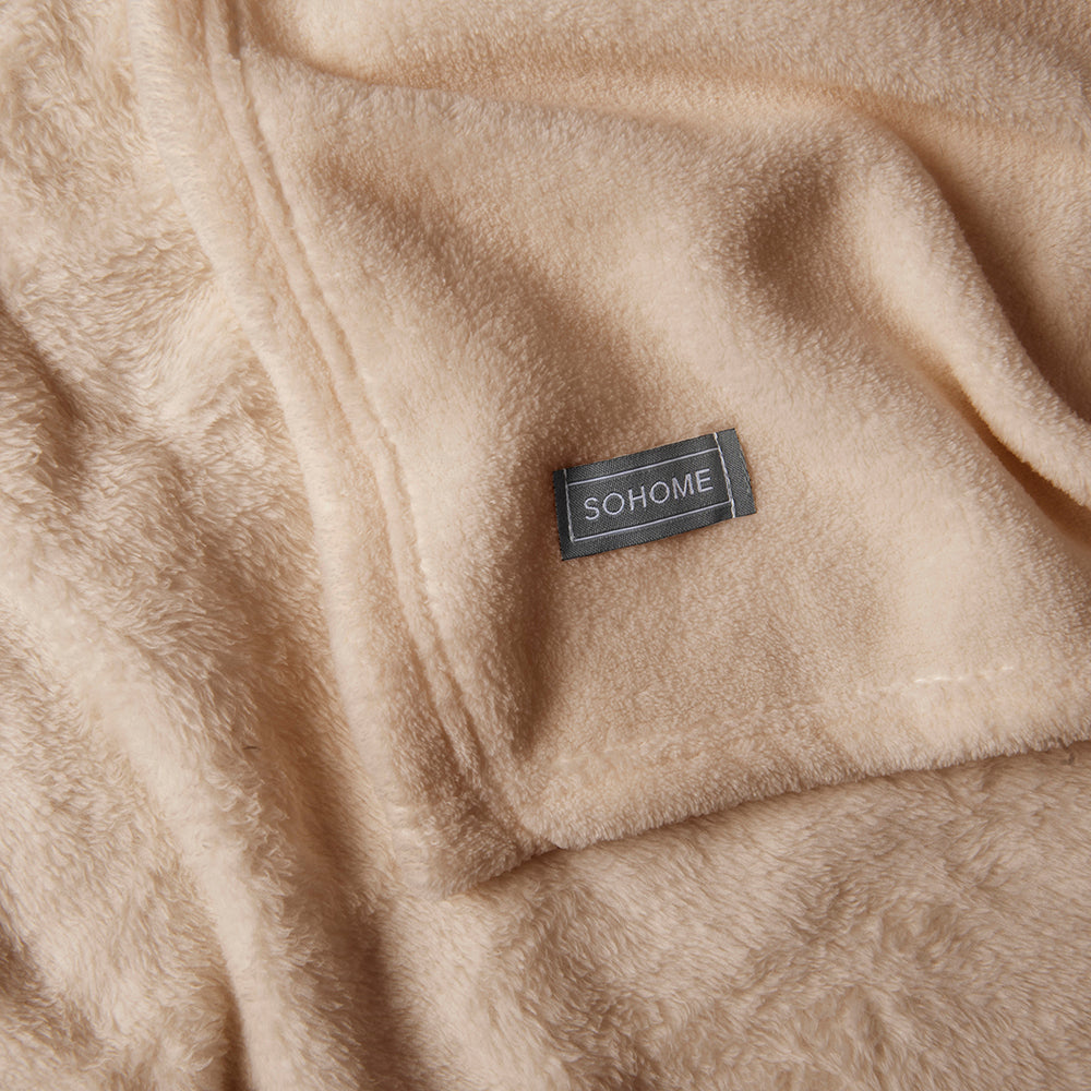 Frazada Coral 1.5 Plazas Beige