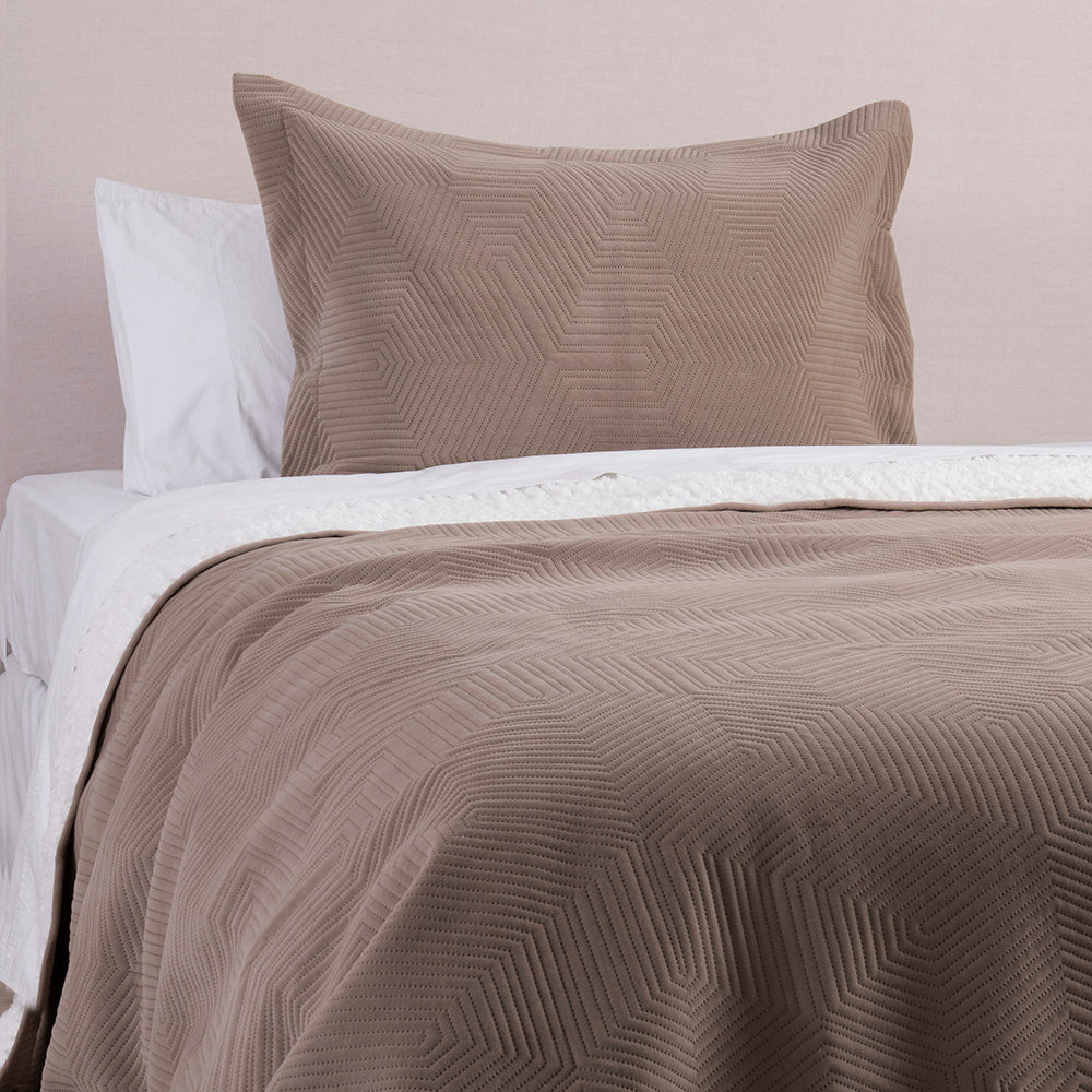 Cubrecama Quilt Velvet Sherpa System 1.5 Plazas Beige