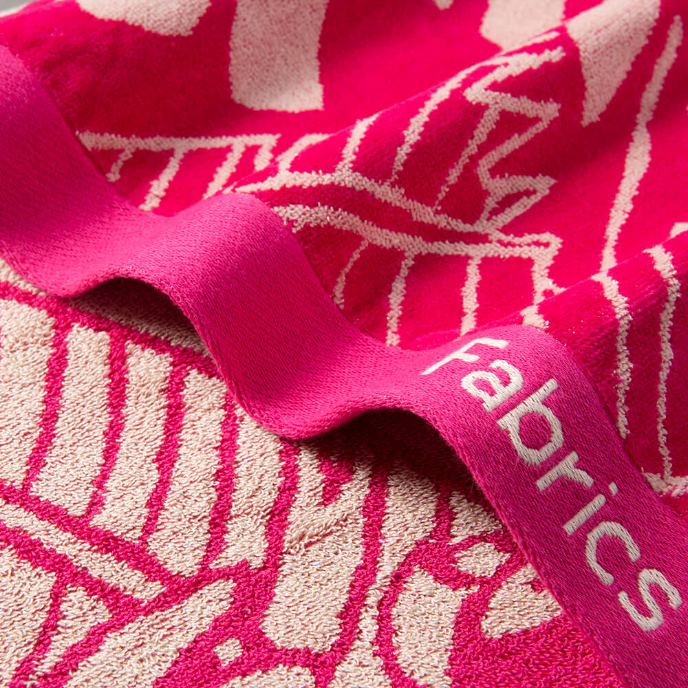 Toalla Playa Jacquard Parrots Party Fucsia