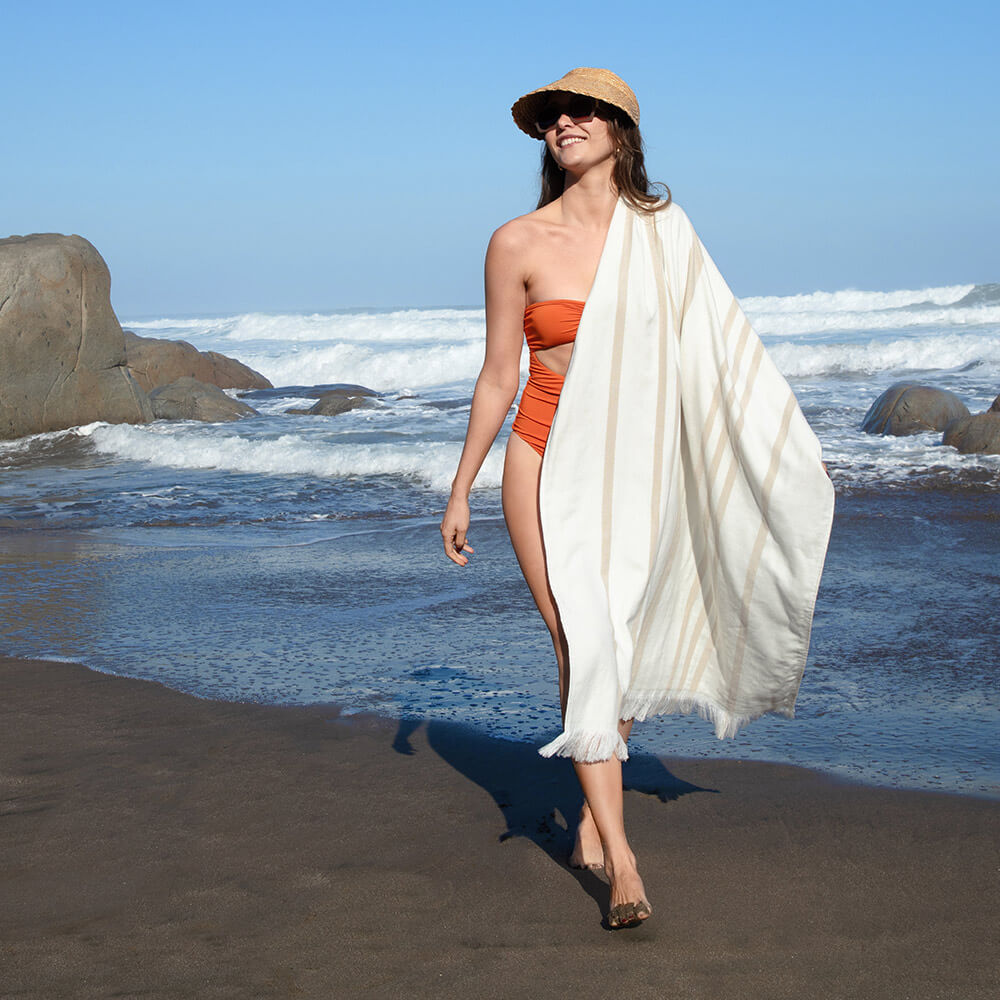 Toalla Playa Flecos Sao Paulo Beige