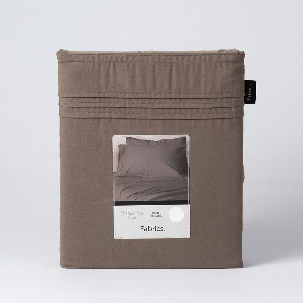 Sábana 200 Hilos Antonieta 2 Plazas Visón