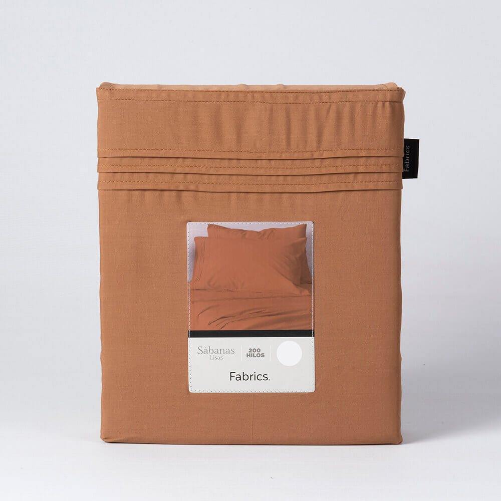 Sábana 200 Hilos Antonieta 1.5 Plazas Ocre