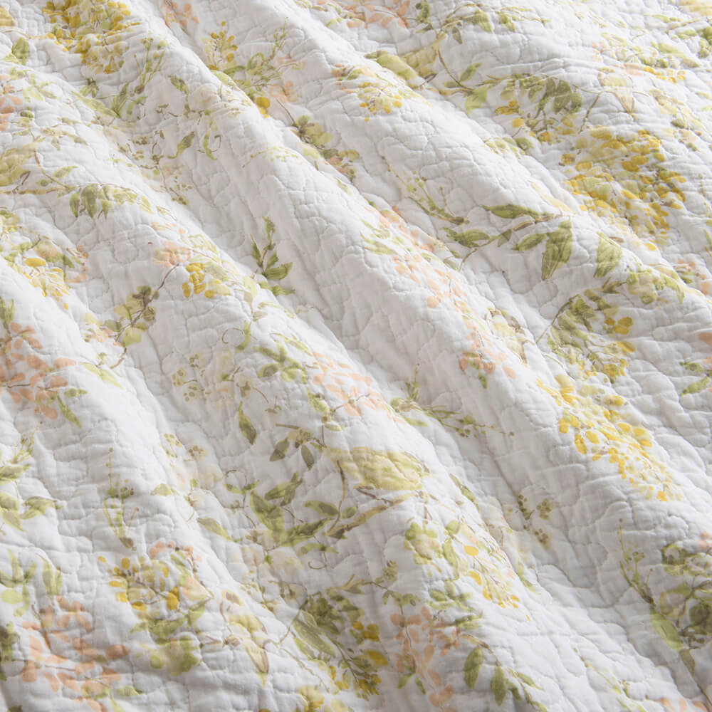 Cubrecama Quilt Estampado Super King Rocío Verde