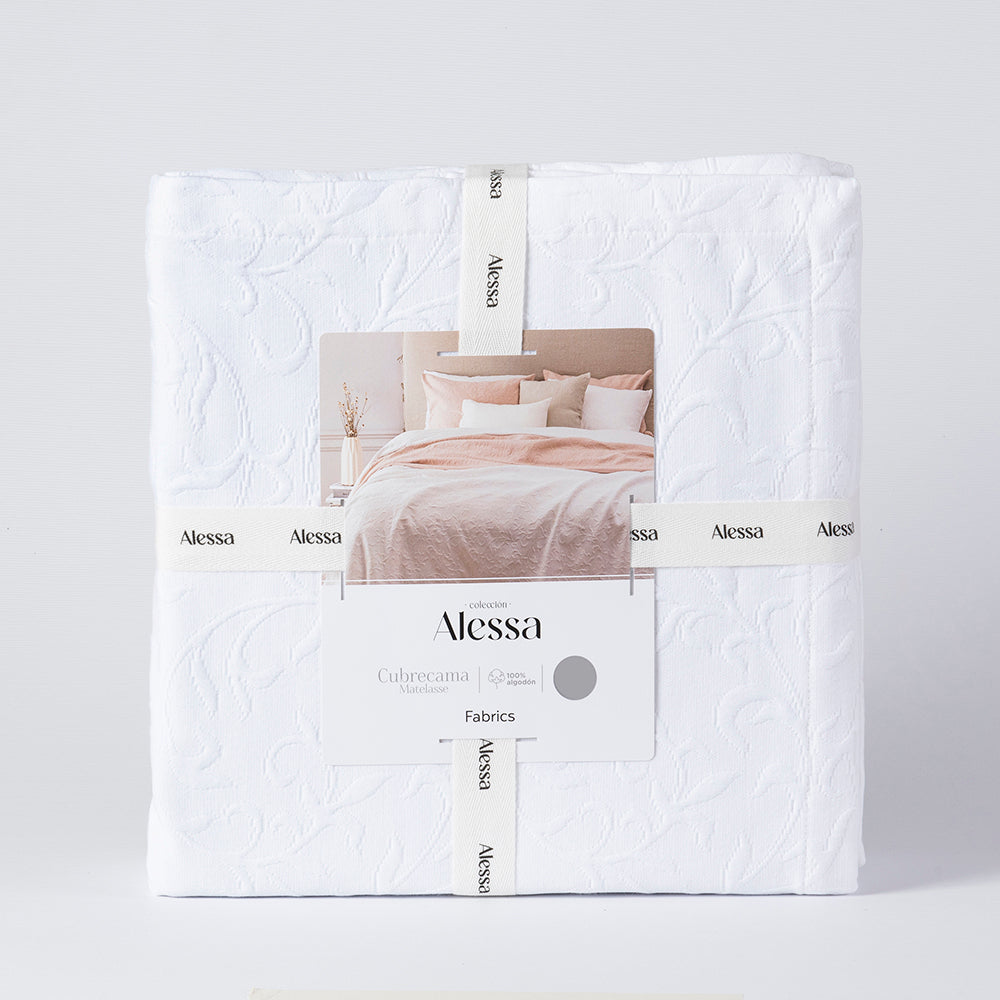 Cubrecama Matelasse Edith 2 Plazas Blanco