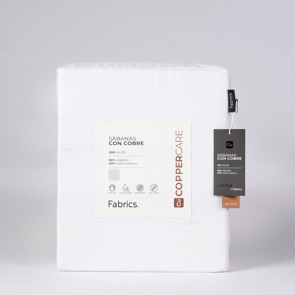 Sábana 200 Hilos Cobre King Blanco