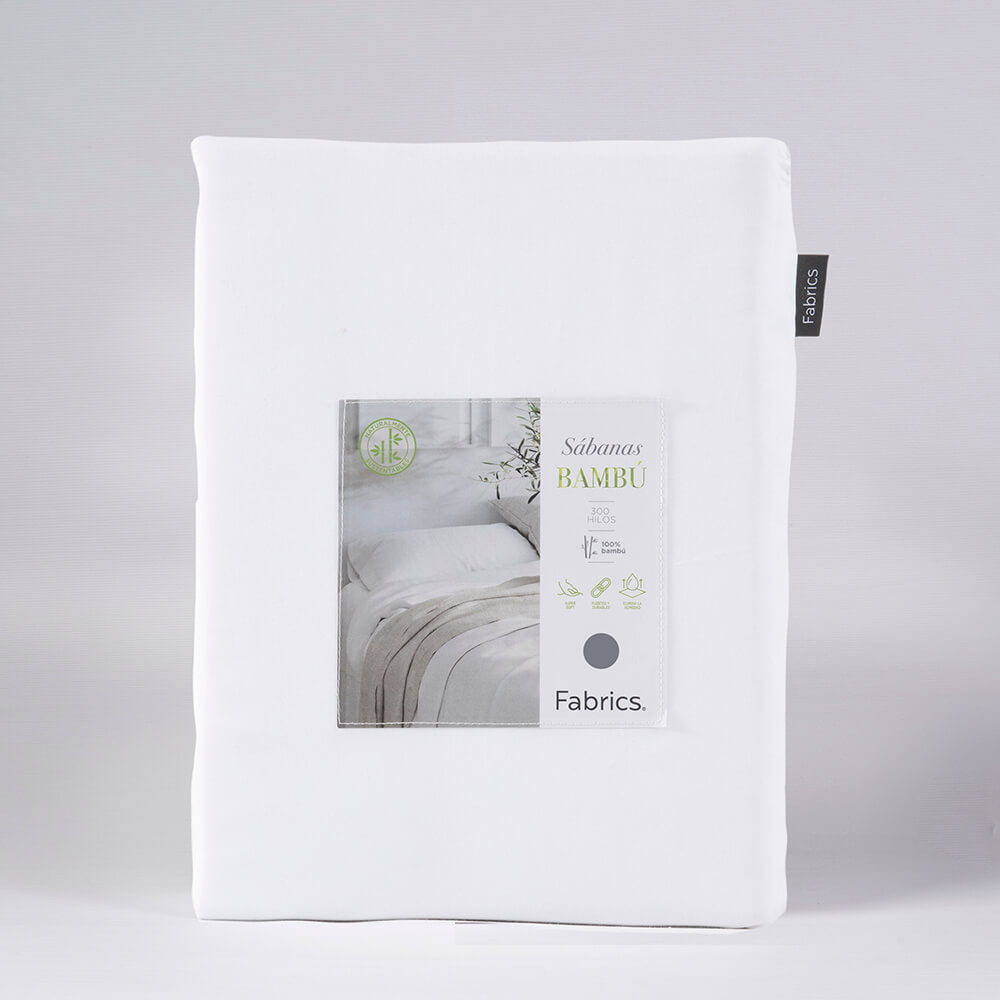 Sábana 300 Hilos Bambú 1.5 Plazas Blanco