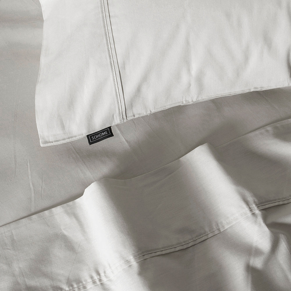 Sábana 180 Hilos Lisas 2 Plazas Gris Claro