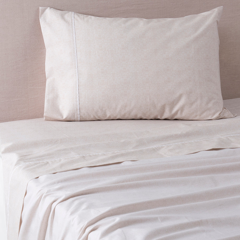 Sábana 180 Hilos Refined 1.5 Plazas Beige