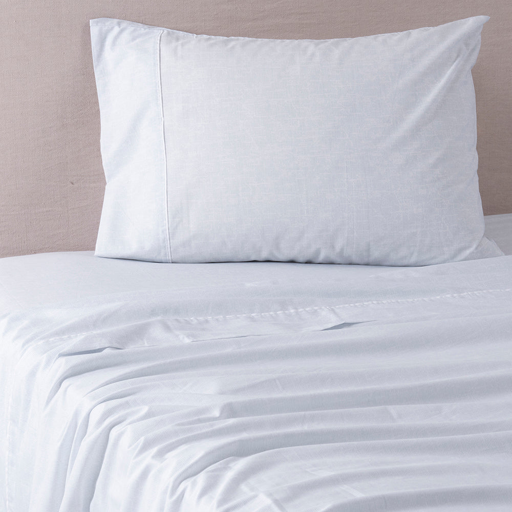 Sábana 180 Hilos Bauhaus 1.5 Plazas Celeste