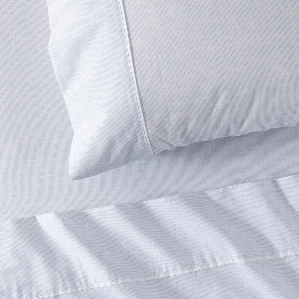 Sábana 180 Hilos Bauhaus 2 Plazas Celeste