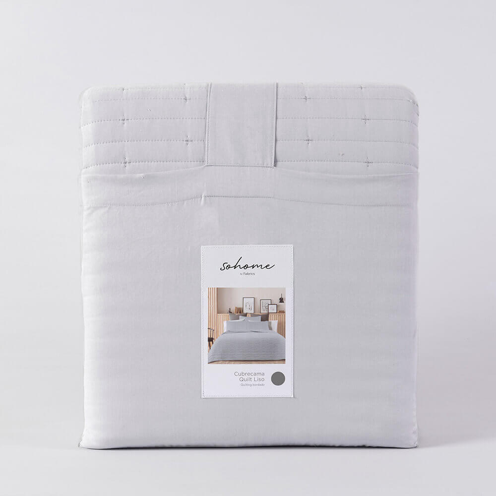 Cubrecama Quilt Renato King Gris