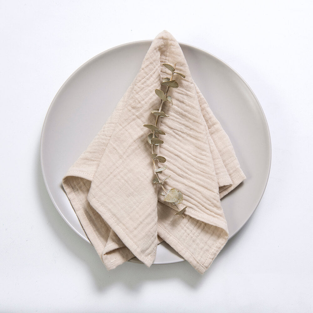 Set 2 Servilletas Muslin 38x38cm Arena