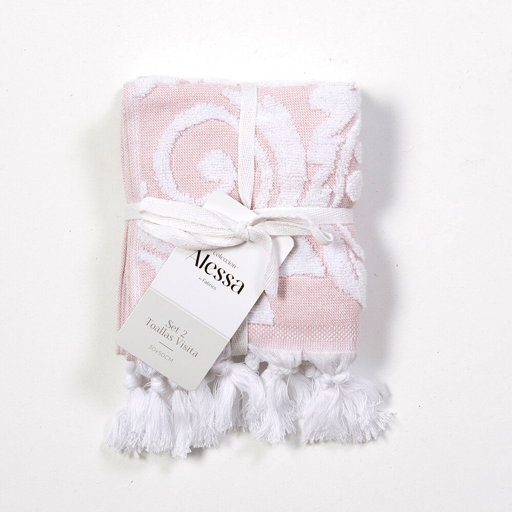 Set 2 Toalla Visita Ella Rosado