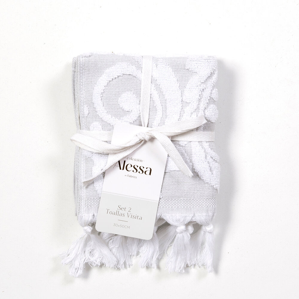 Set 2 Toalla Visita Ella Gris Claro