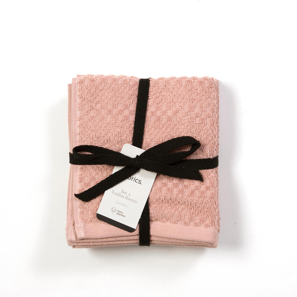 Set 4 Toallas Cara Rosada
