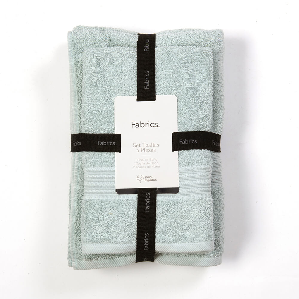Set Toallas 4 Piezas Celeste