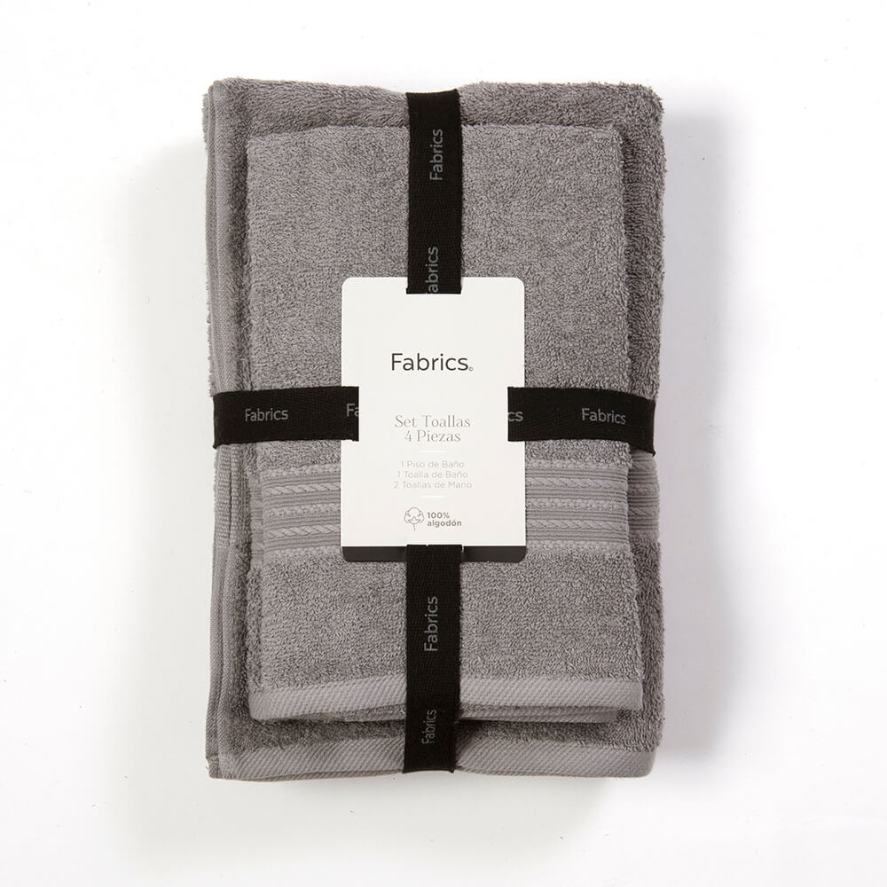 Set Toallas 4 Piezas Gris