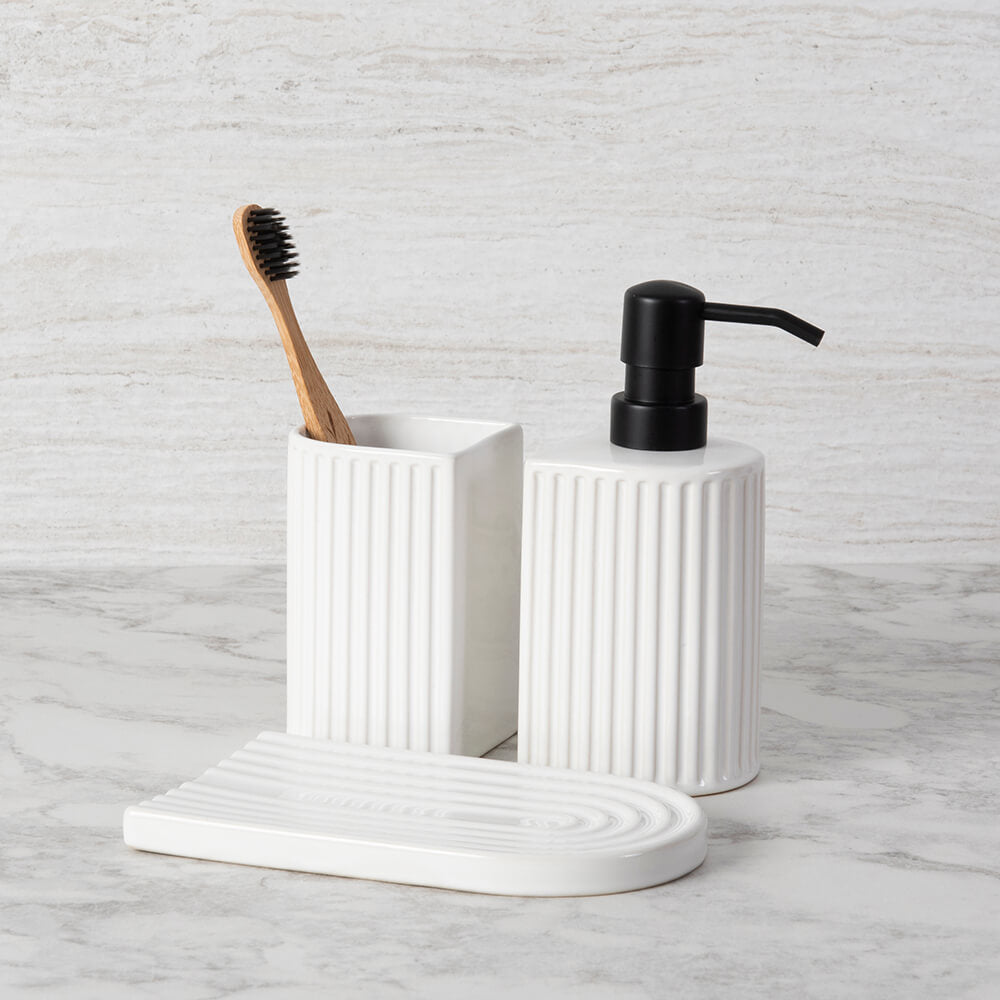 Set 3 Piezas Cerámica Blanco