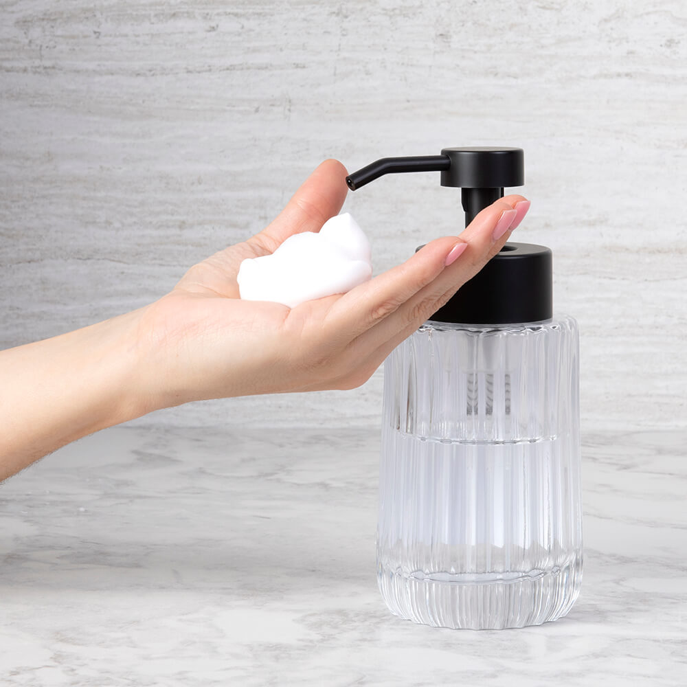 Dispensador Espuma Vidrio Negro