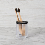 Vaso Vidrio Franjas Negro