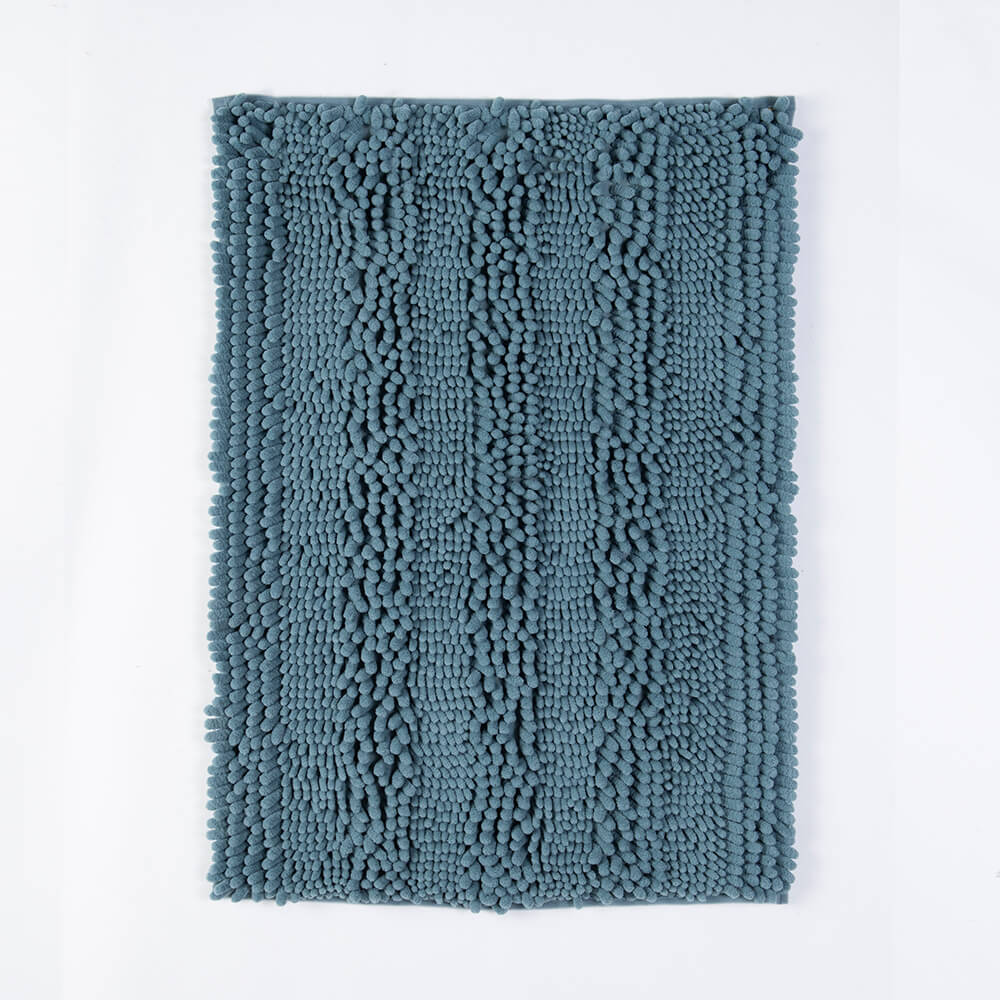 Piso Baño Chenilla Liso Azul