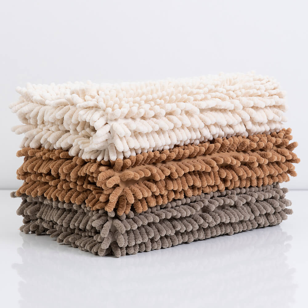 Piso Baño Chenilla Liso Blanco