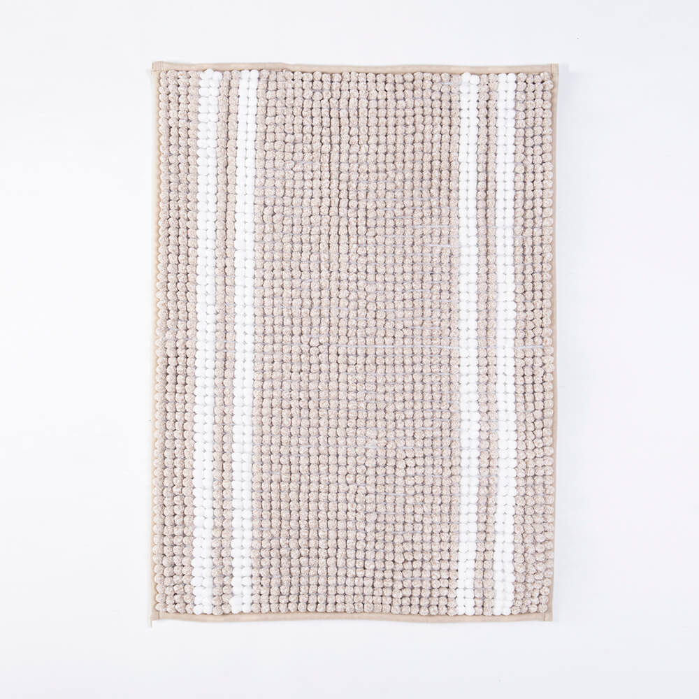 Piso Baño Chenilla Líneas Beige