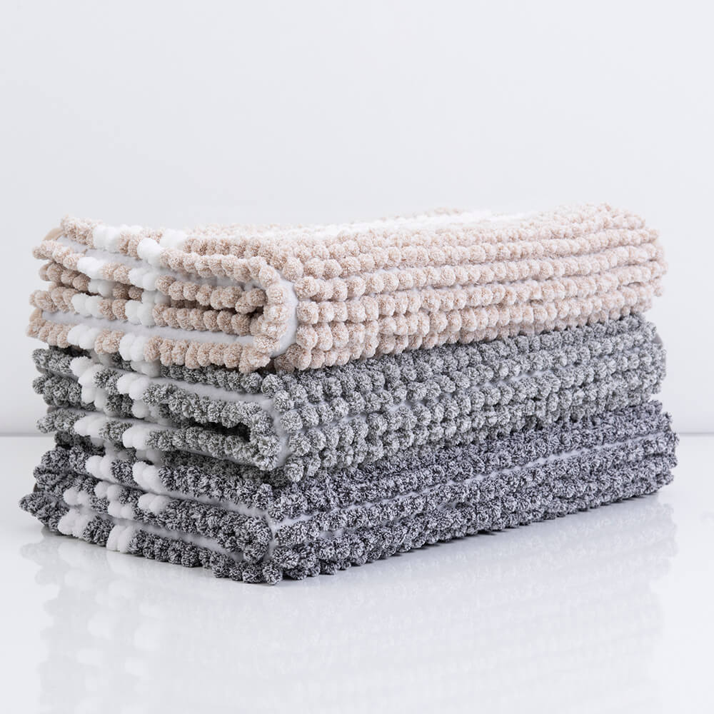 Piso Baño Chenilla Líneas Gris