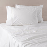 Sábana 200 Hilos Bordadas Espiga 2 Plazas Blanca