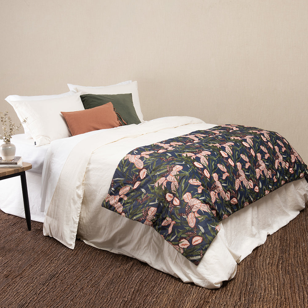 Piecera Velvet Estampada Forest 90x230cm Azul