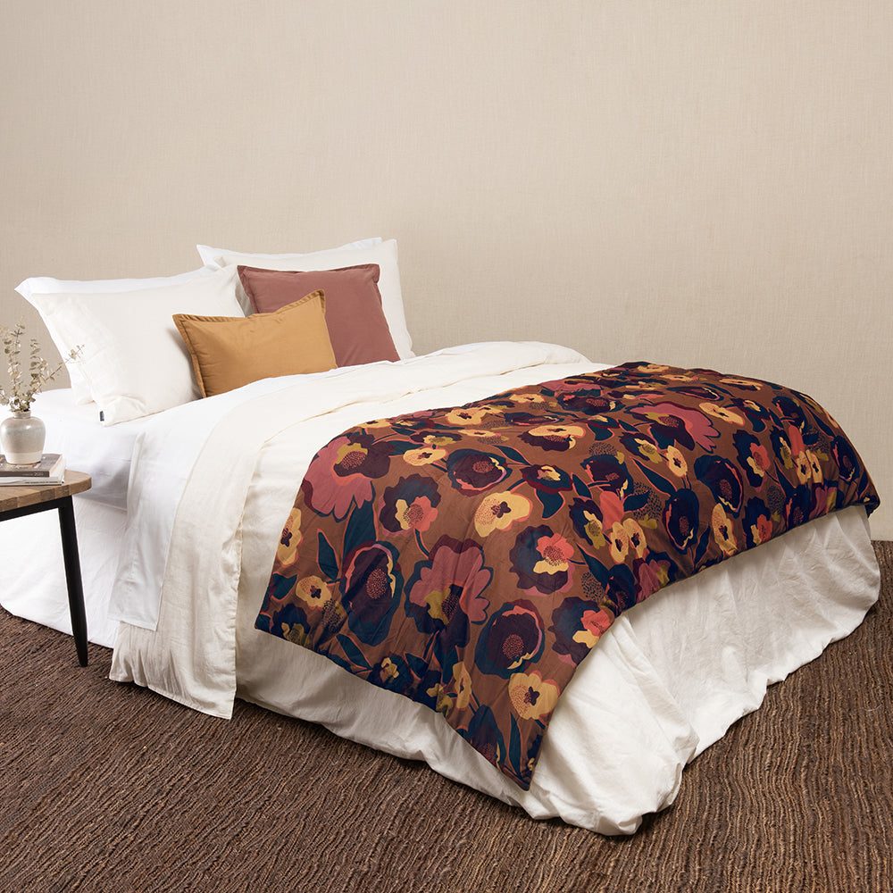 Piecera Velvet Estampada Retro 90x230cm Terracota